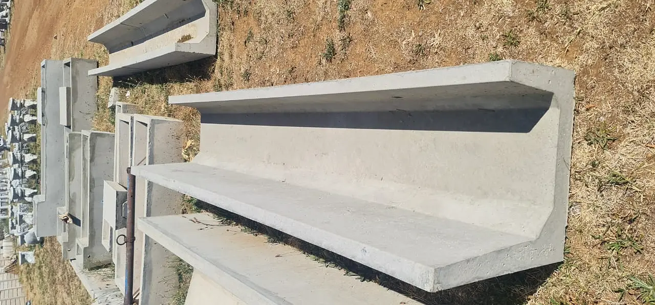 Long concrete sheep feedlot trough