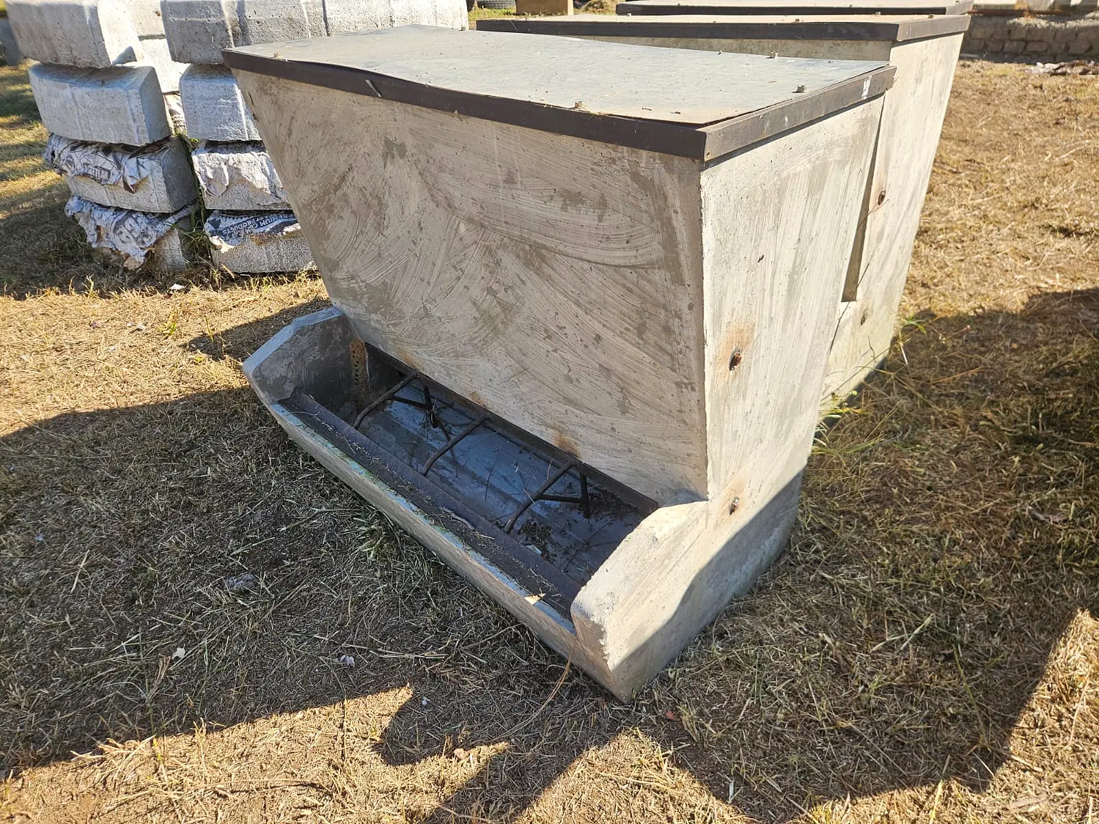 Automatic concrete pig feeder
